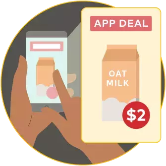 Phone displaying discount illustration