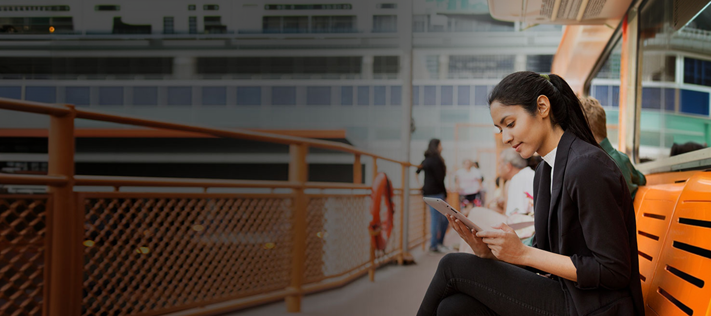 Woman sit down use phone