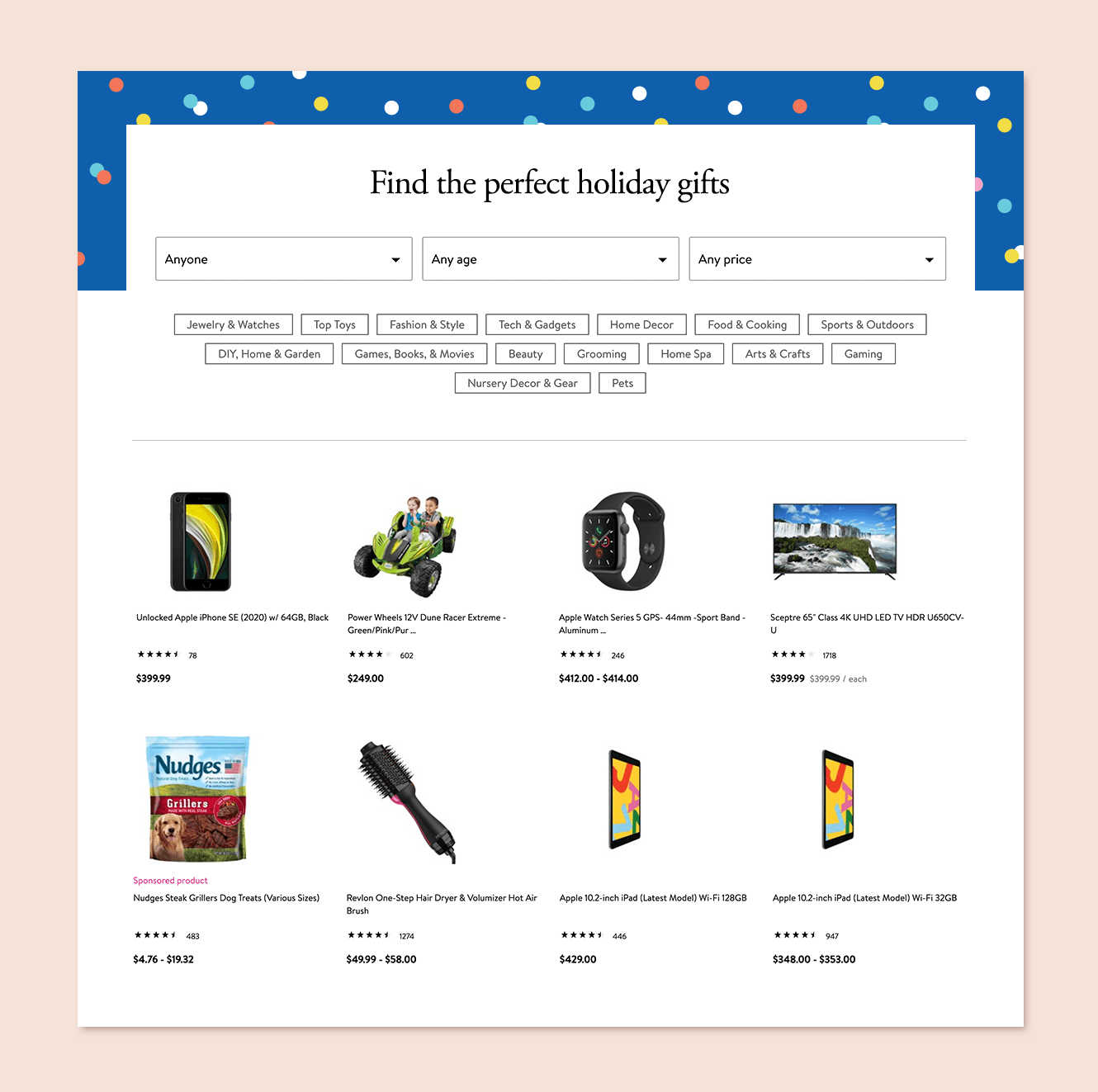 Product or gift finder example