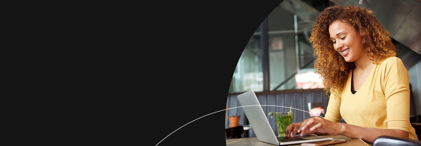 Woman working on a laptop