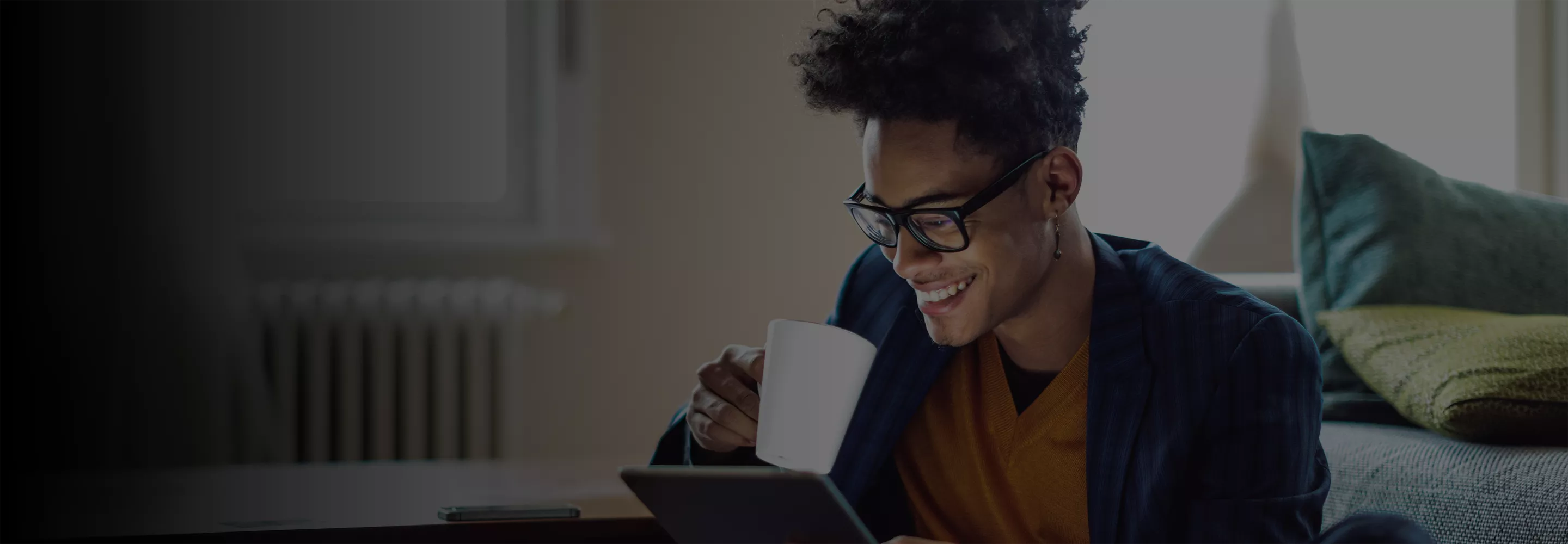 Businessman looking at a tablet