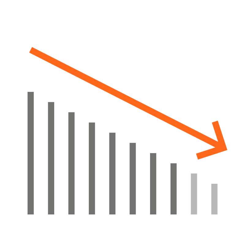 Downward bars icon