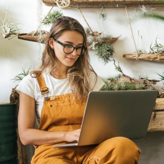 Man leaving a convenience store illustration