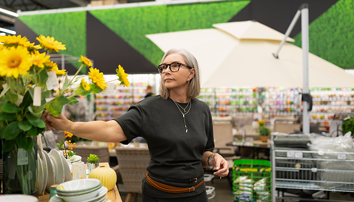 Woman shopping in a home improvement store