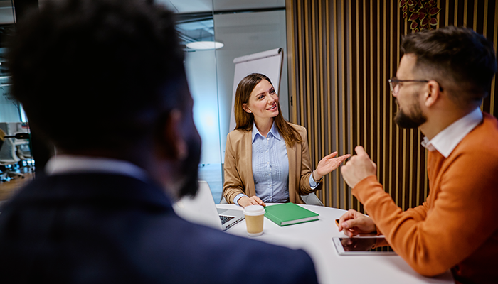 Group of senior leaders having a business meeting
