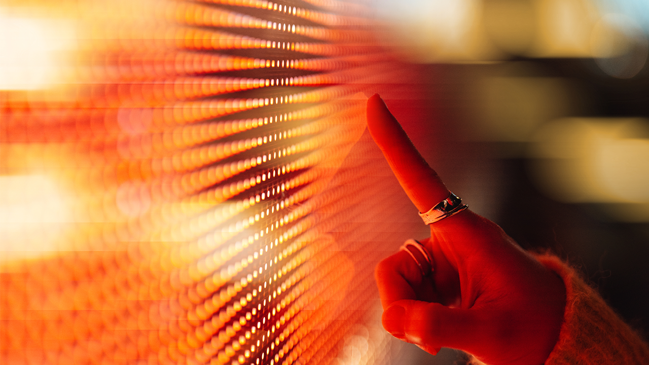 Finger touching screen