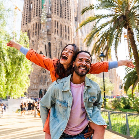 Happy couple on vacation