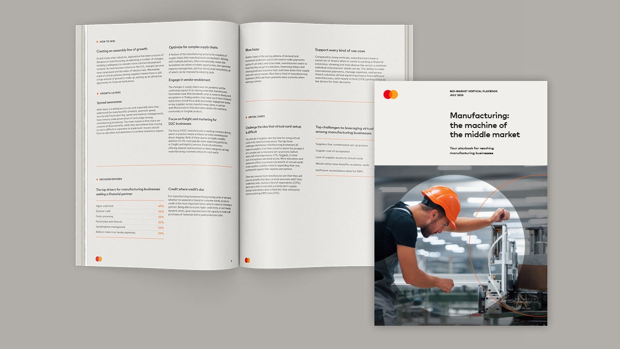 "Manufacturing: the machine of the middle market" playbook mockup.