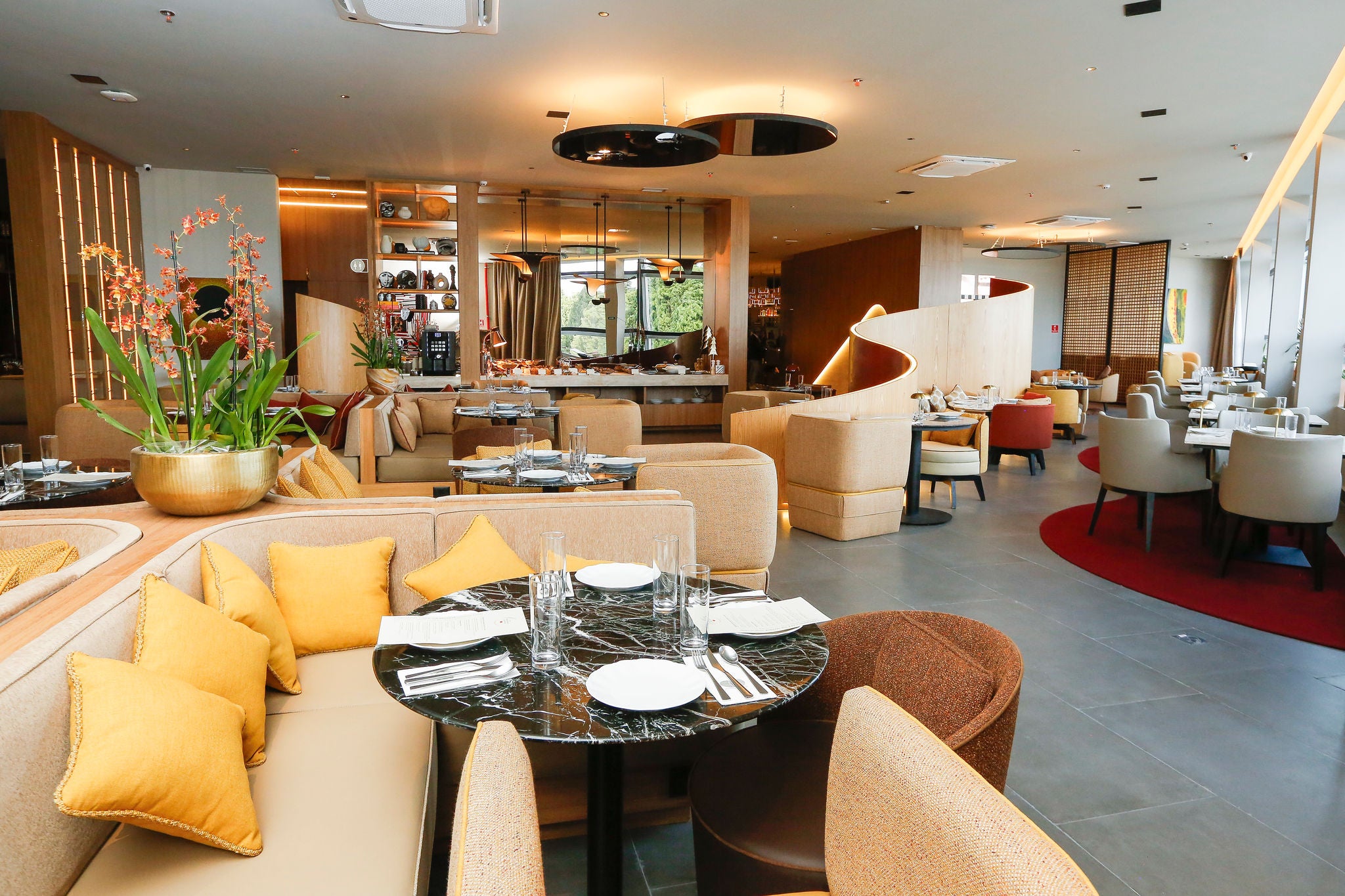 Business woman reading newspaper.