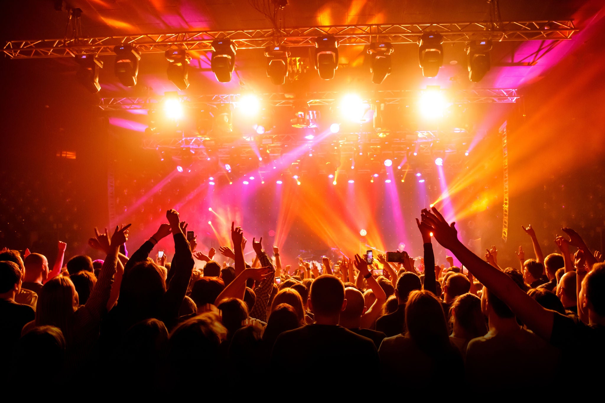 A crowd at a concert.