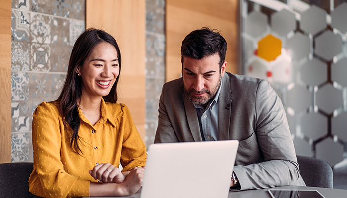 Coworkers collaborating