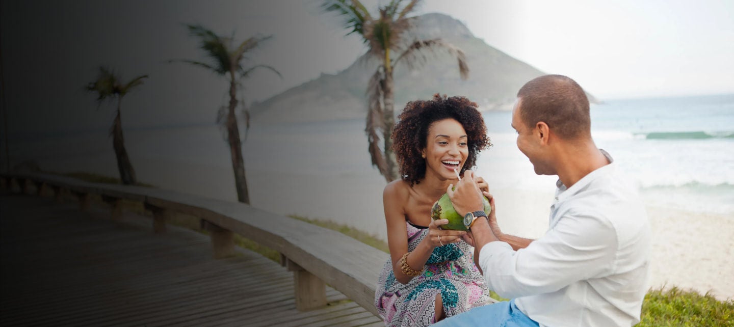 couple having fun at the beach