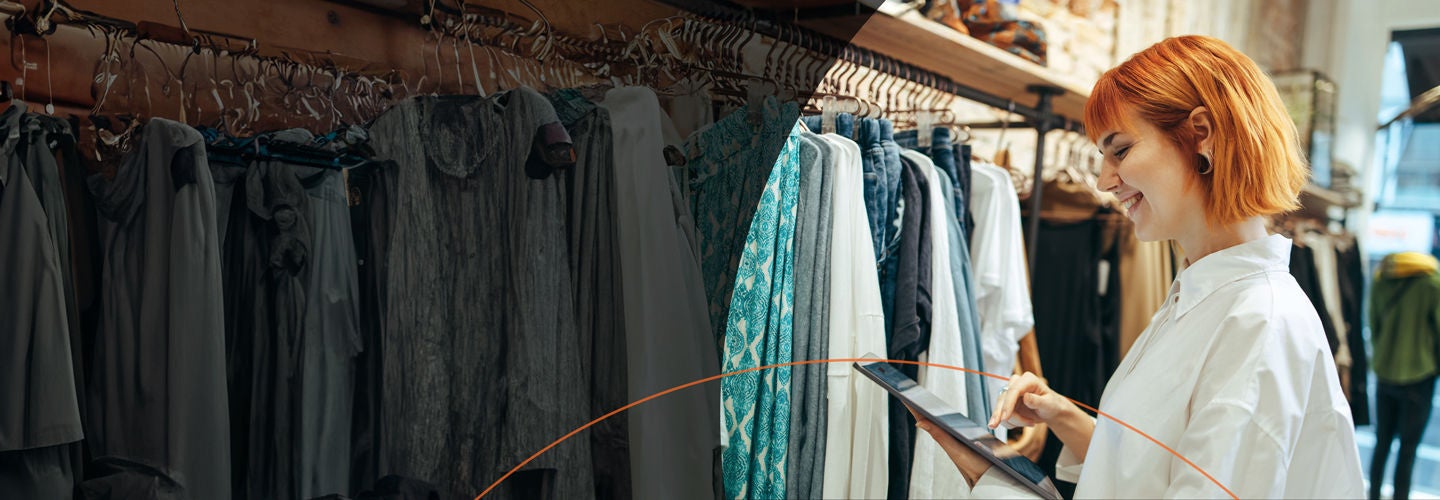 Woman in clothes shop 