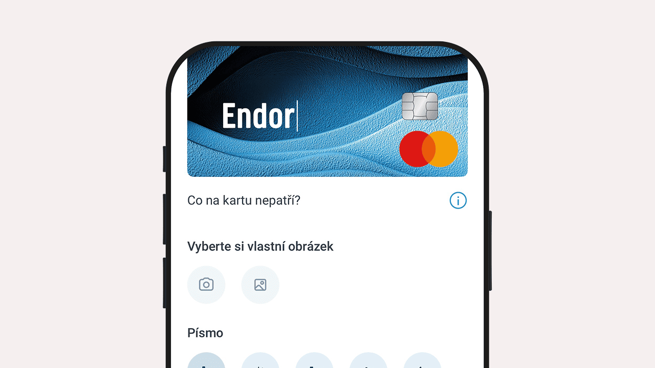 mobile banking card customization screen