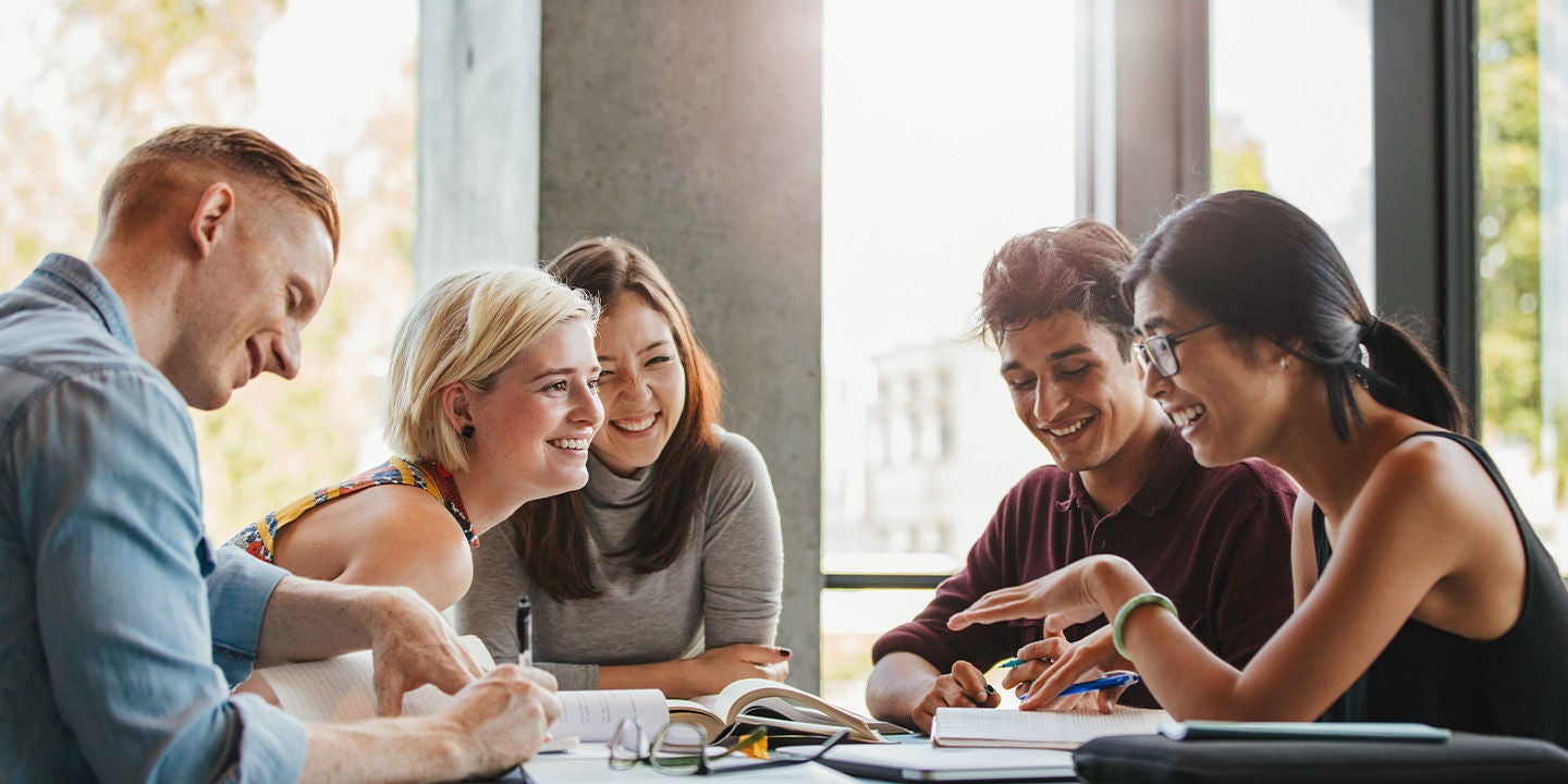 Group of young people talking