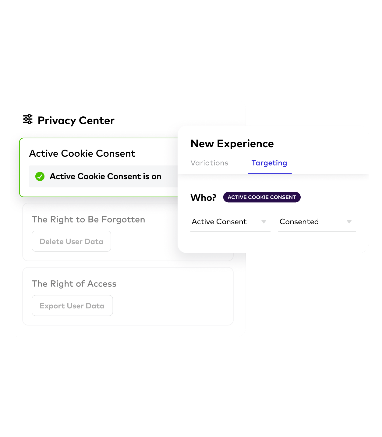 Privacy options for a Dynamic Yield experience