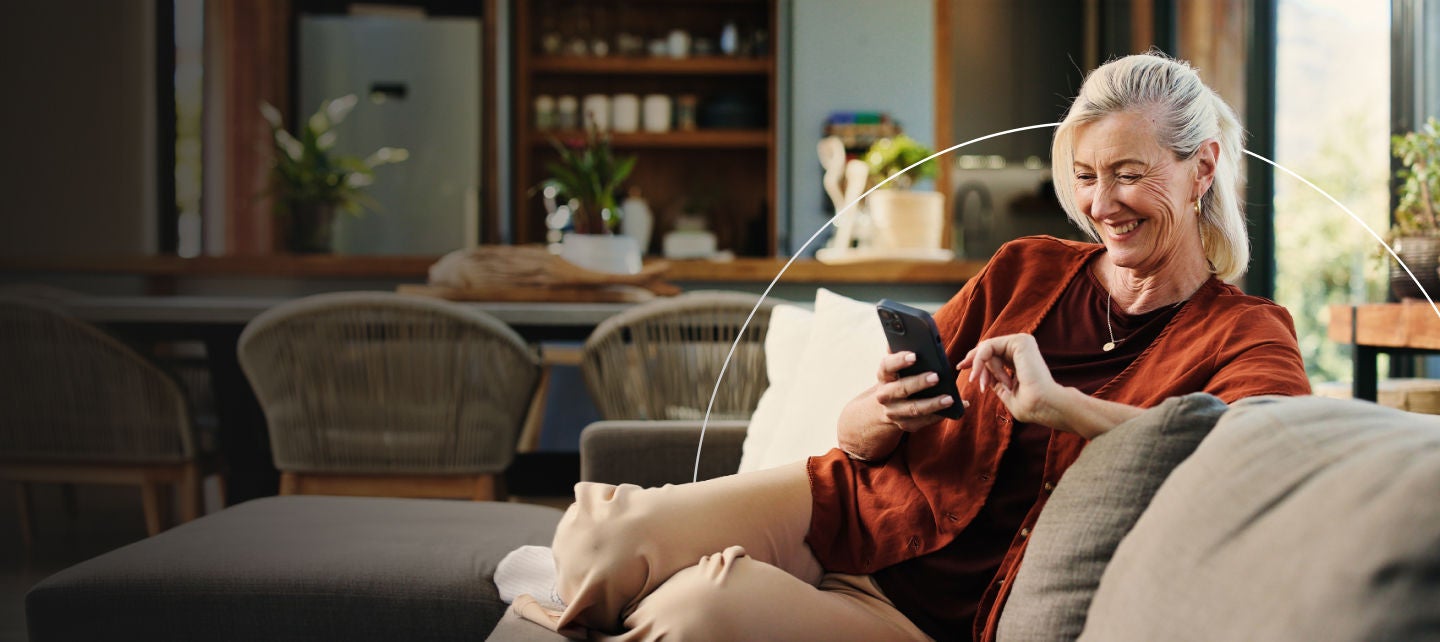 Woman on her phone looking for financial providers