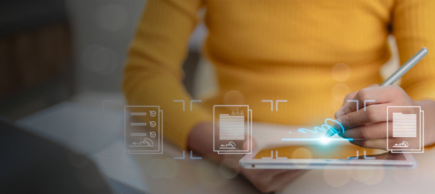 digital signature on electronic tablet