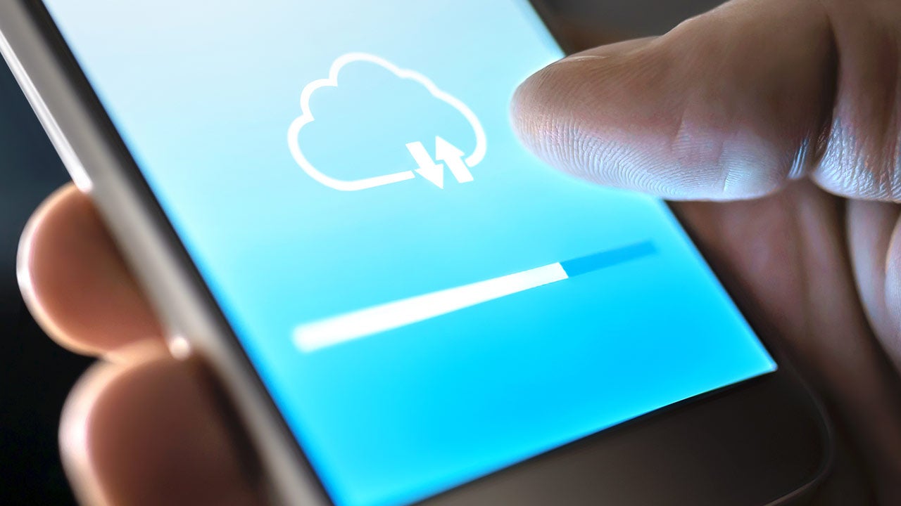 Data transfer on a mobile phone.