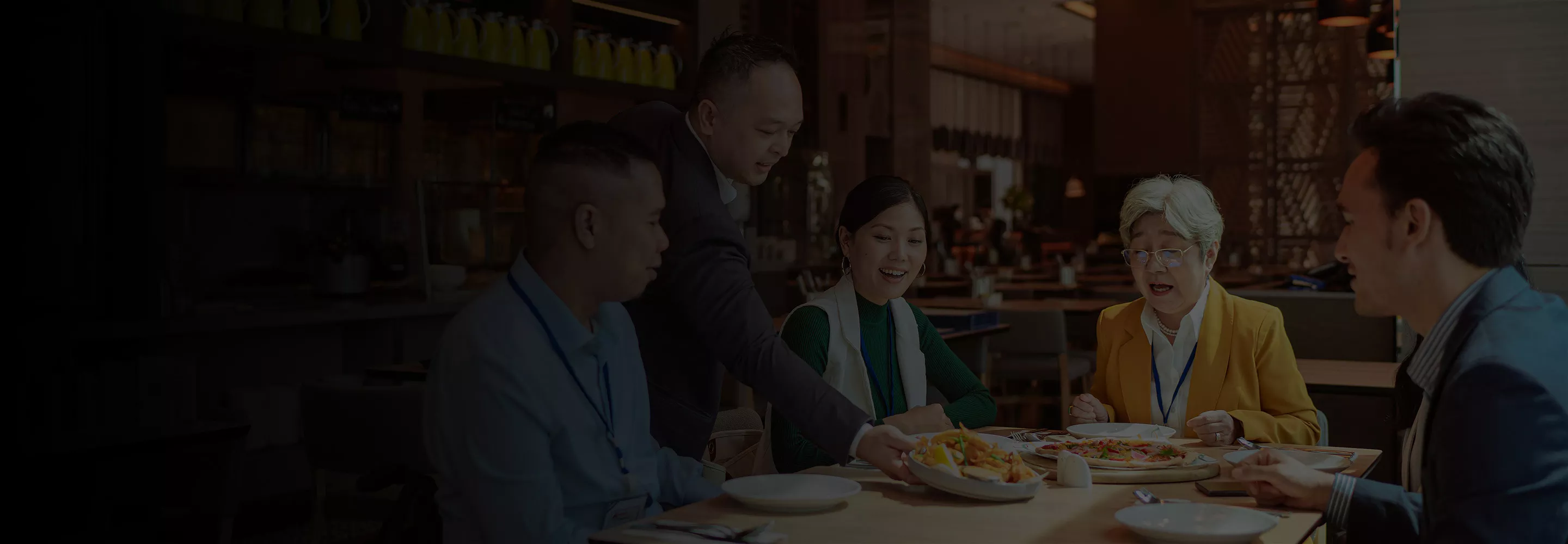Family at a restaurant