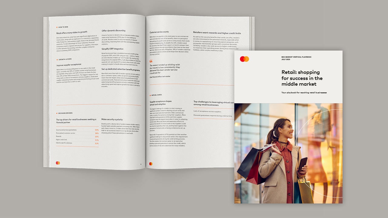 "Retail: shopping for success in the middle market " playbook mockup.