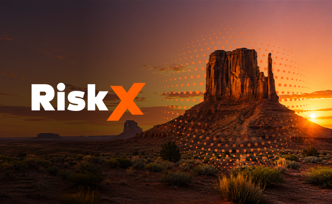 Arizona landscape with RiskX overlay