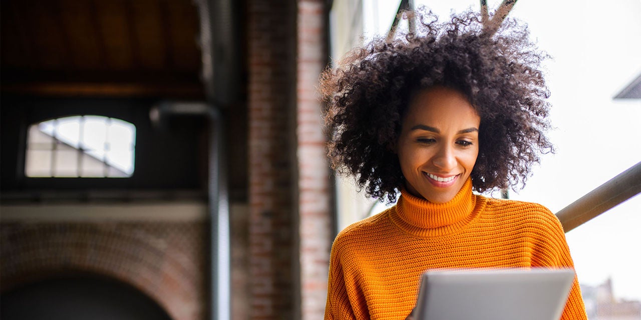 Woman using a tablet