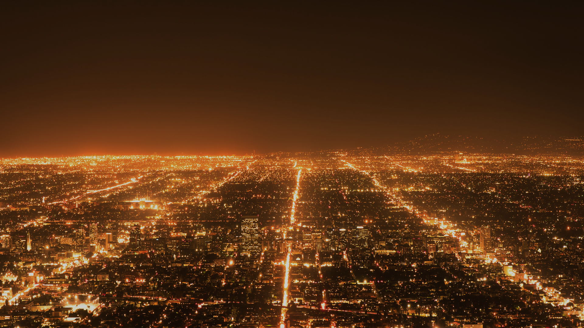 The city lights are on