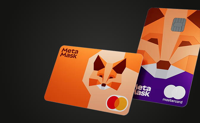 Image of Mastercard payment card with MetaMask logo