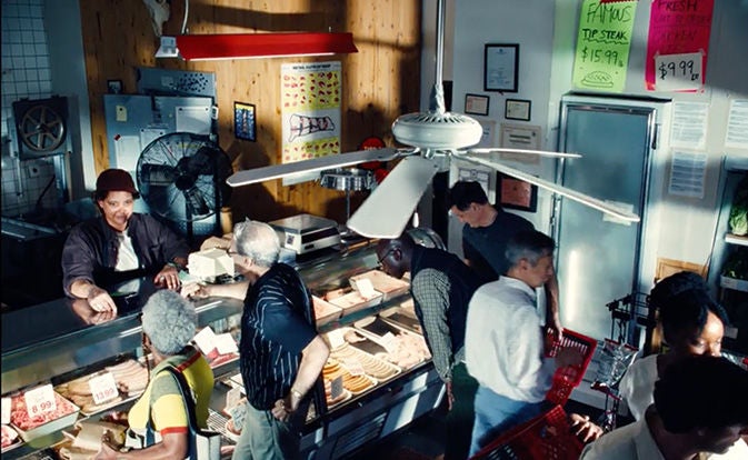 Customers and staff in restaurant