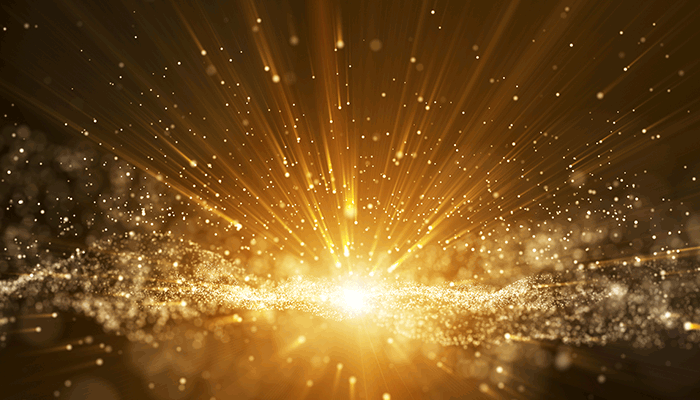 Firework explosion of orange lights