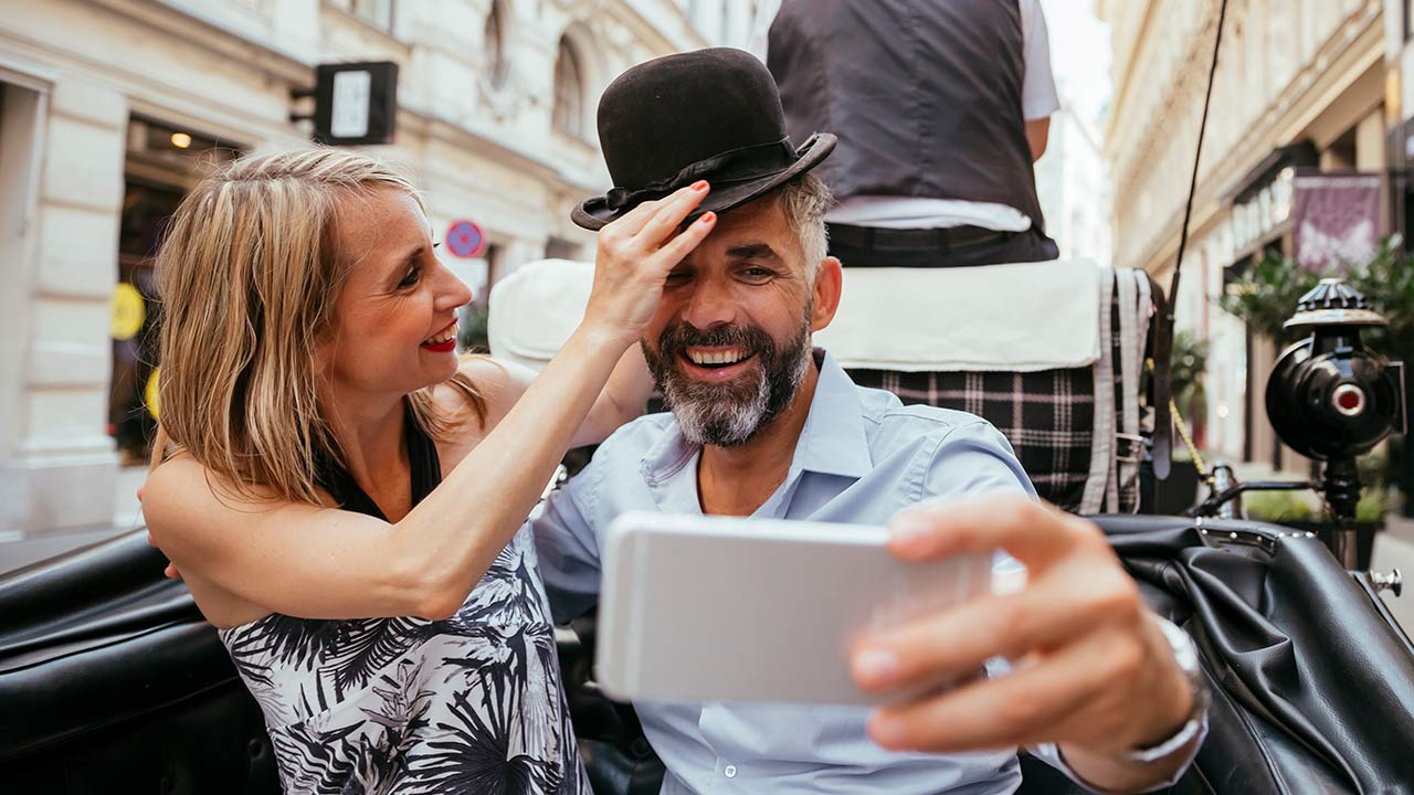 Man getting in a car.