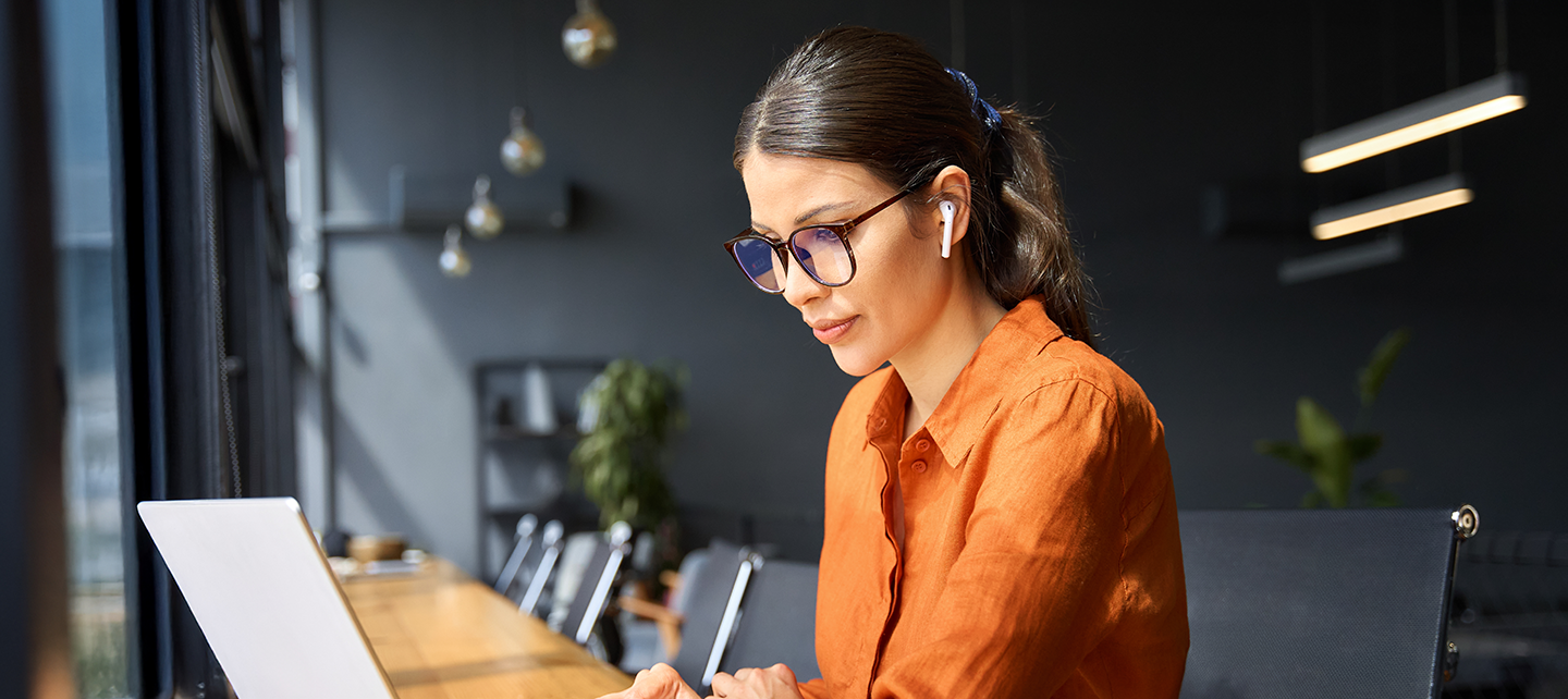 Woman reviewing insights in the office