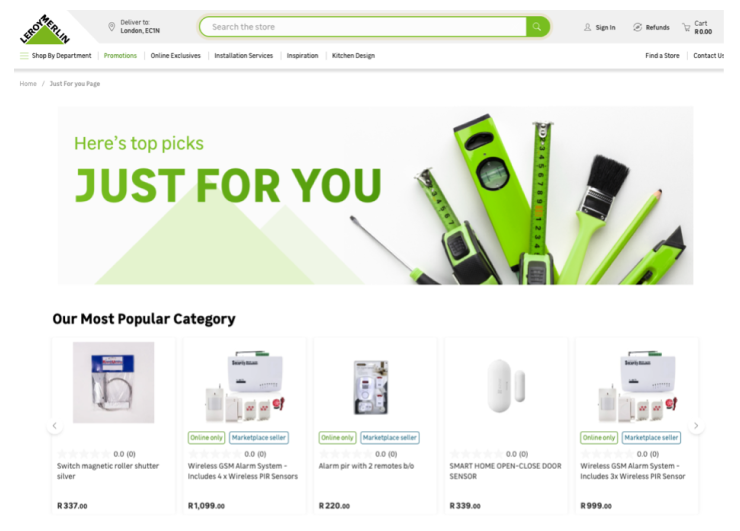 Personalization example