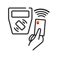 Primer plano de la tarjeta sin contacto.