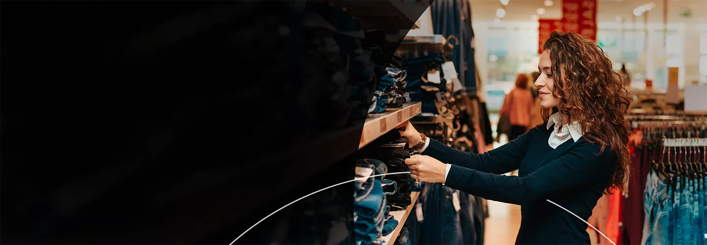 Woman selecting clothes at a store