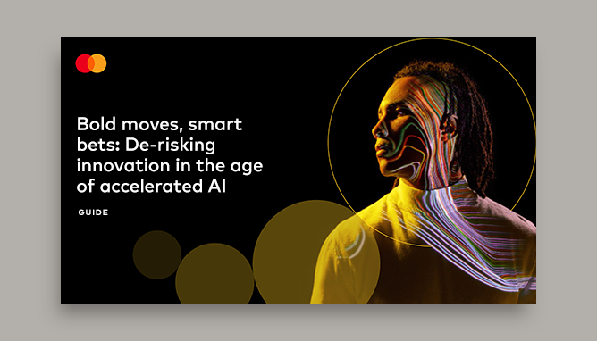 Man looking into distance under colored lighting