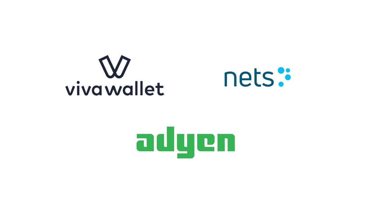 Logos: viva wallet, nets, adyen