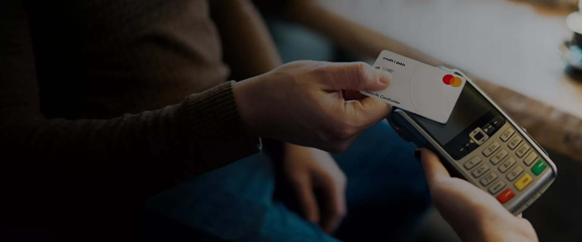 Man paying with his card