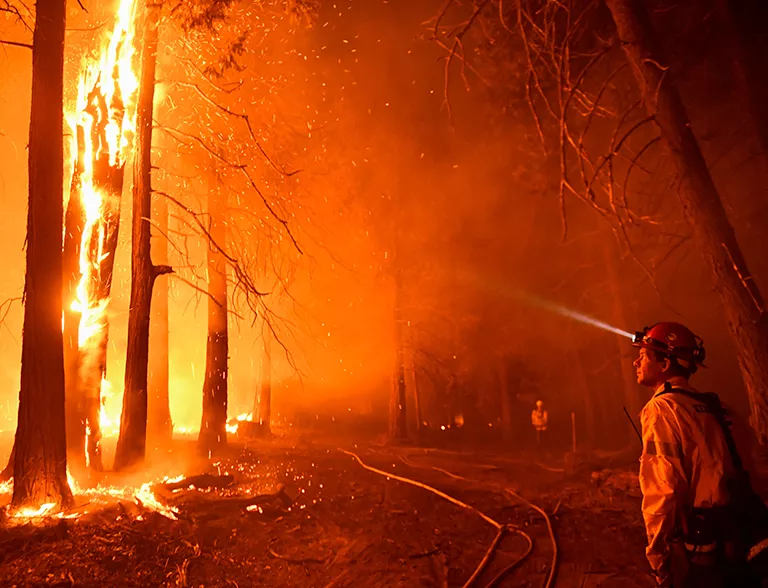 Firefighters at a fire