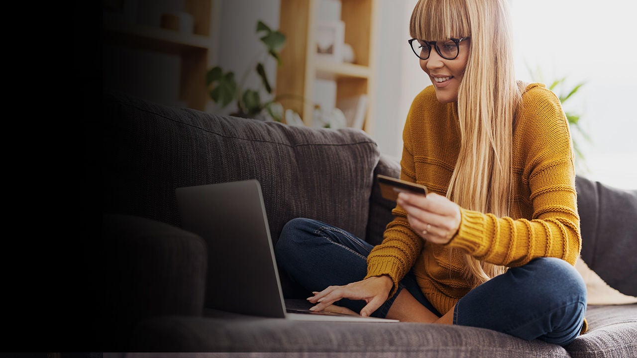 woman making a payment online