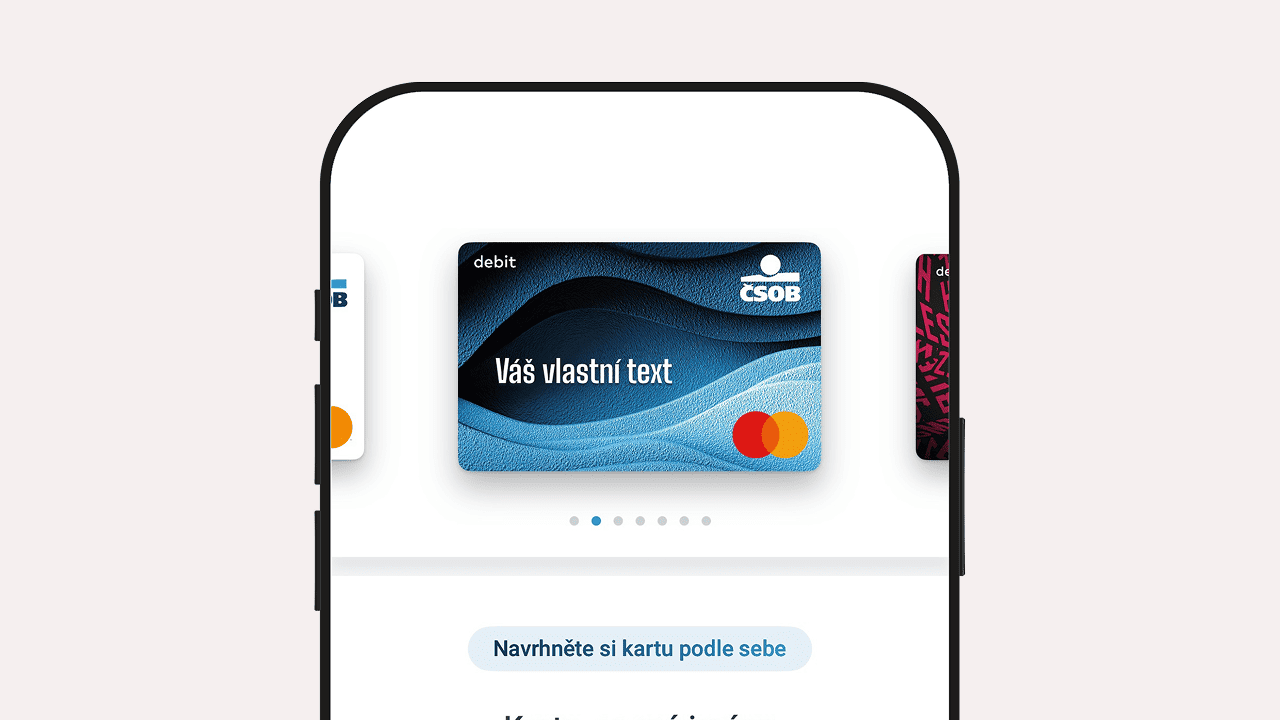 mobile banking card selection screen