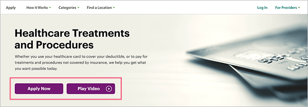 Personalized credit card applications example