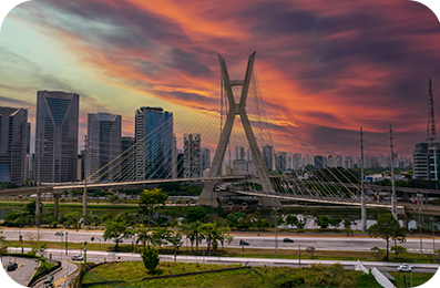 São Paulo at sunset.