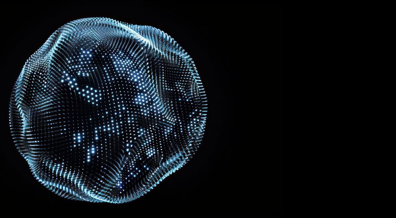 صورة ثلاثية الأبعاد مجردة لكويكب أو جسم مشابه.