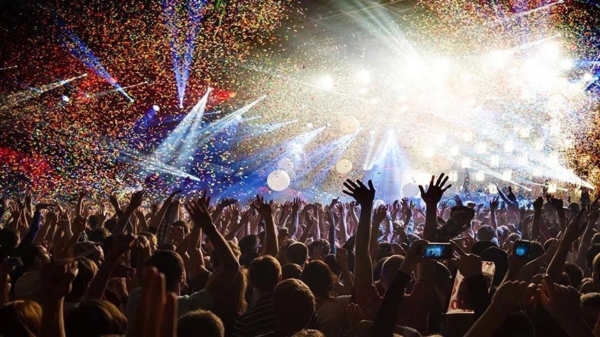 People at a music concert.