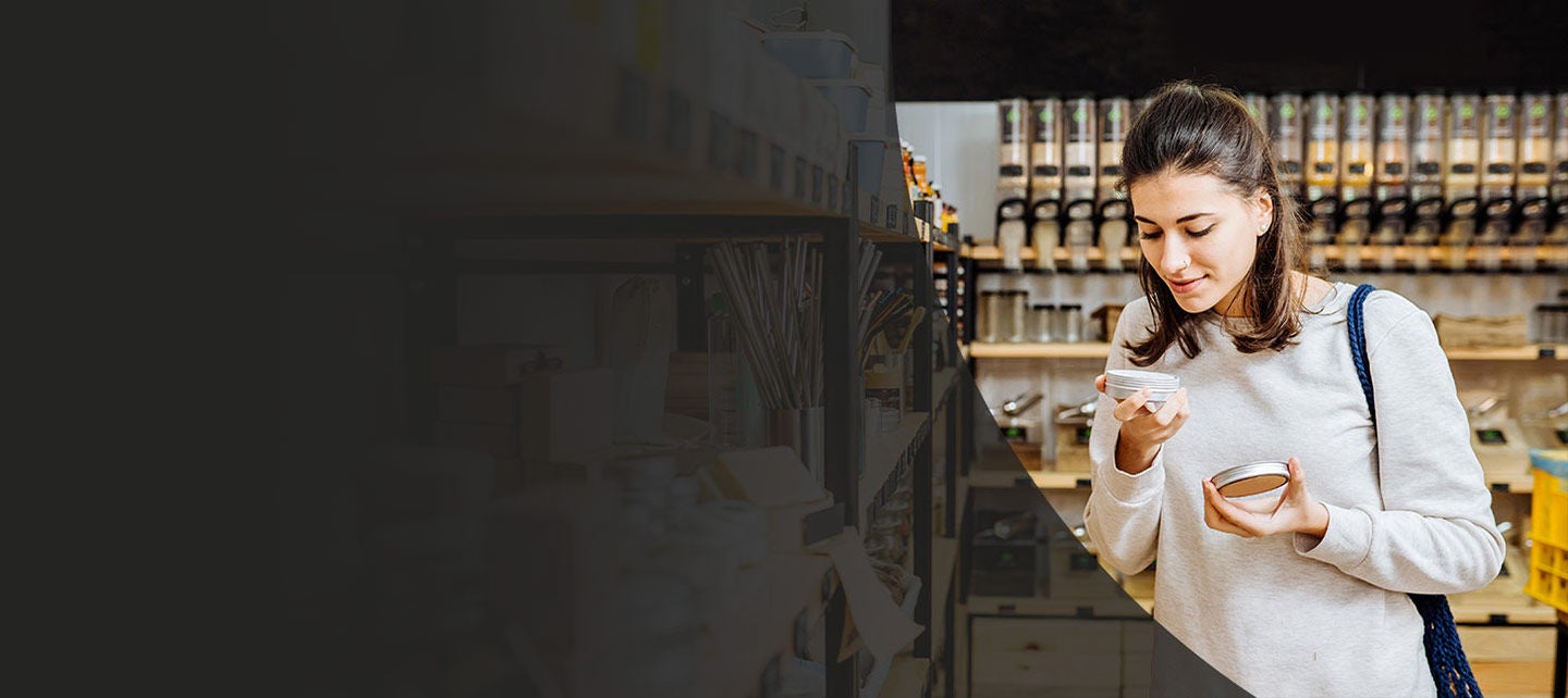 Woman in a small store.