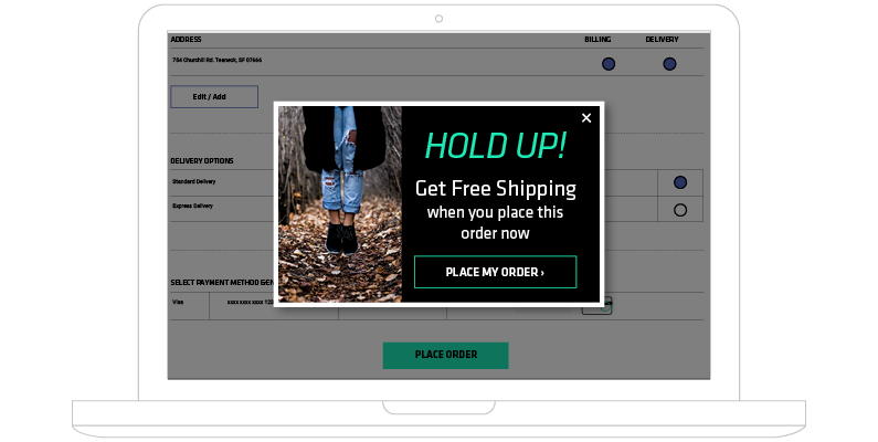 Reducing cart abandonment example