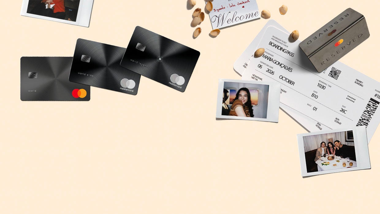 Selection of cards on a desk with photographs