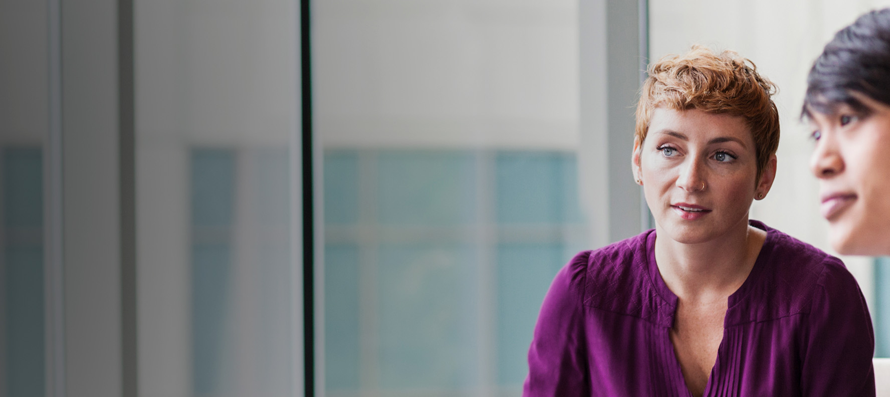 Coworkers brainstorming in the office